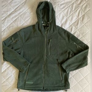 BAERSkin 4.0 Tactical Fleece Jacket Mens Large Green Hooded Full Zip Pockets